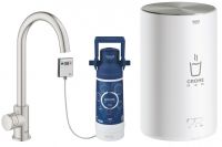 Grohe Red Mono Standventil und Boiler Größe M, C-Auslauf, supersteel