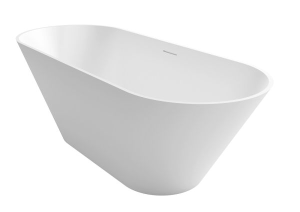 RIHO Solid Surface Barcelona freistehende Badewanne 170x70x58cm, weiß seidenmatt B117001105