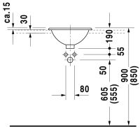 Vorschau: Duravit Architec Einbauwaschtisch rund Ø40cm, mit Überlauf, ohne Hahnloch, weiß 0318400000