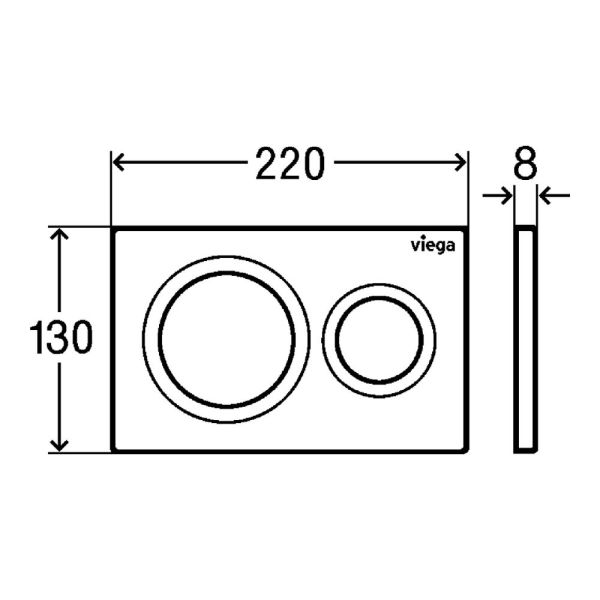 Viega Visign for Style 20 WC-Betätigungsplatte für Prevista, chrom