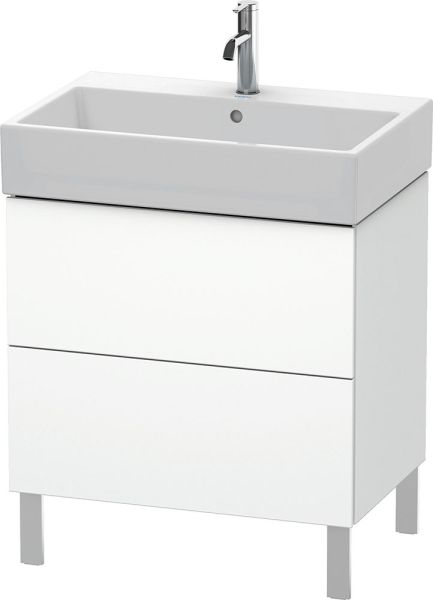 Duravit L-Cube Waschtischunterschrank bodenstehend 68x46cm mit 2 Schubladen für Vero Air 235070, weiß, LC677601818