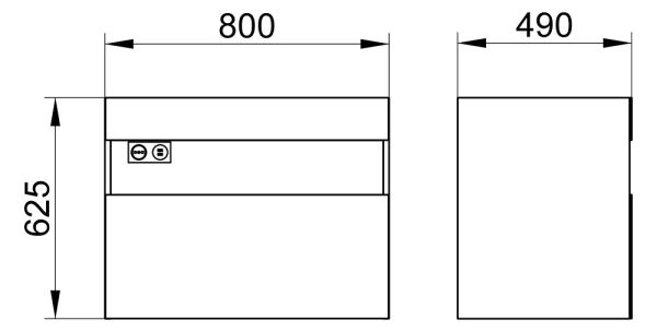 Keuco Stageline Waschtischunterbau 80x62,5x49cm f. Keramik-Waschtisch mit Frontauszug, mit Elektrik