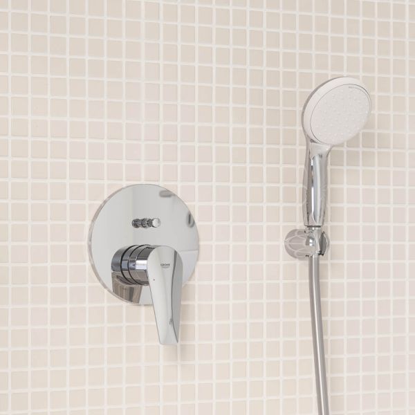 Grohe BauEdge Einhand-Wannenbatterie, Unterputz, chrom