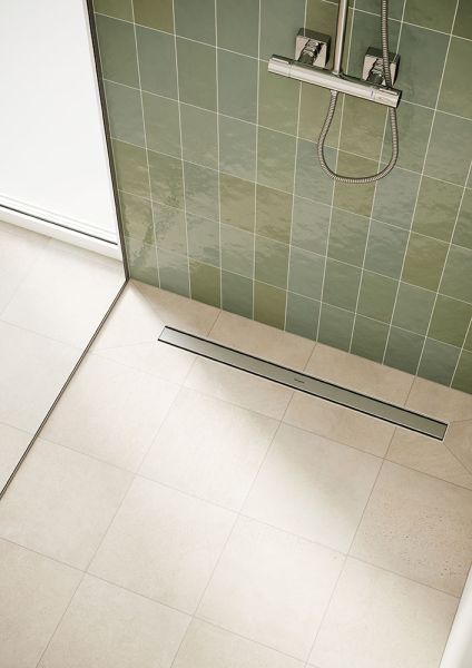 Hansgrohe RainDrain Compact Komplettset Duschrinne 80cm, Standardinstallation, edelstahl gebürstet