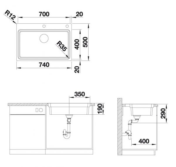 Blanco Etagon 700-IF/A Edelstahlspüle mit integrierter Batteriebank, edelstahl seidenglanz