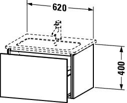 Duravit L-Cube Waschtischunterschrank wandhängend 62x48cm mit 1 Schublade für ME by Starck 233663