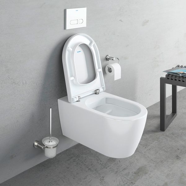 Duravit ME by Starck Wand-WC rimless Set mit SoftClose WC-Sitz, weiß