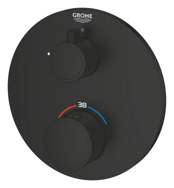 Grohe Grohtherm Thermostat-Brausebatterie rund, matt black