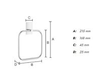 Vorschau: Smedbo Square selbstklebender Handtuchring, 16,8x16,8cm, schwarz