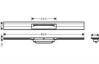 Vorschau: Hansgrohe RainDrain Flex Fertigset Duschrinne 80cm, kürzbar, zur Wandmontage, chrom