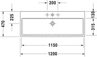 Vorschau: Duravit Vero Air Waschtisch rechteckig 120x47cm, mit 1 Hahnloch, ohne Überlauf, WonderGliss, weiß