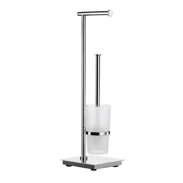 Smedbo Outline Lite WC-Kombi Standmodell Bürstengarnitur mit Toilettenpapierhalter, chrom FK603