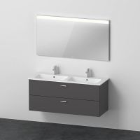 Duravit XBase Badmöbel-Set 130cm mit ME by Starck Doppelwaschtisch und Spiegel XB007404949