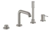 Grohe Essence 4-Loch Wannenrandarmatur, wassersparend, supersteel