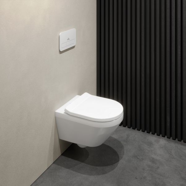 Villeroy&Boch Architectura TwistFlush[e³] Wand-WC rund, Tiefspüler, weiß 4694C0 WC-Sitz 8M70S101 8M706101