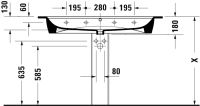 Vorschau: Duravit ME by Starck Waschtisch rechteckig 123x49cm, mit 1 Hahnloch, mit Überlauf, weiß 2361120000