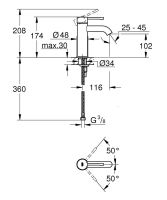 Vorschau: Grohe Essence Waschtischbatterie S-Size, wassersparend