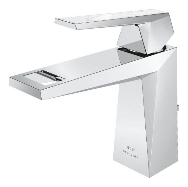 Grohe Allure Brilliant Einhand-Waschtischbatterie M-Size mit White Attica Caesarstone Griff-Einlage