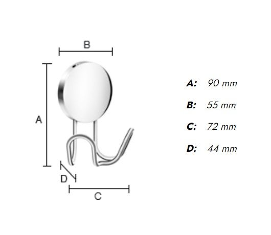 Smedbo Puck selbstklebender Doppel-Haken Ø5,5cm, schwarz