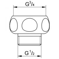 Vorschau: Grohe Adapter 3/4" x 1/2", chrom