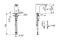 Vorschau: Hansa Hansaelectra Eco+ Infrarot-Waschtischarmatur Batteriebetrieb, 117mm, wassersparend, chrom