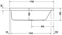 Vorschau: Duravit Happy D.2 Einbau-Badewanne rechteckig, Rückenschräge rechts 170x75cm, weiß