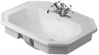 Vorschau: Duravit Serie 1930 Einbauwaschtisch oktogonal 58x47cm, mit Hahnloch & Überlauf, WonderGliss, weiß 04765800001