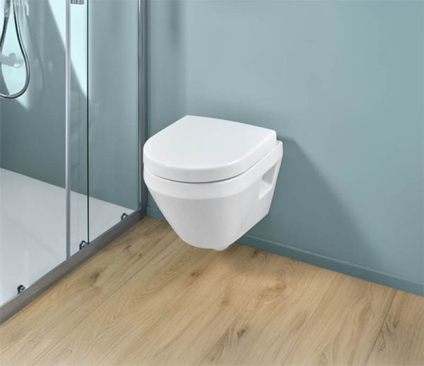 Villeroy&Boch Architectura Wand-WC Compact mit TwistFlush[e³], WC-Sitz SoftClose, Combi-Pack, weiß