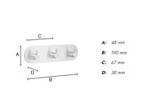 Vorschau: Smedbo Design selbstklebender Dreierhaken, chrom