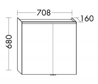 Vorschau: Burgbad Iveo Spiegelschrank mit horizontaler LED-Beleuchtung, 2 Spiegeltüren, 70,8x68cm