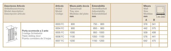 Provex CLASSIC FC 3-teilige Schiebetür in Nische