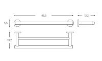 Vorschau: Cosmic Architect S+ Doppelte Handtuchstange 45,5cm, edelstahl matt