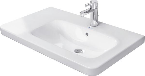 Duravit DuraStyle Waschtisch 80x48cm, mit Hahnloch, mit Überlauf, Becken rechts, WonderGliss, weiß 23268000001