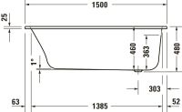 Vorschau: Duravit Qatego Einbau-Badewanne rechteckig 150x75cm, weiß