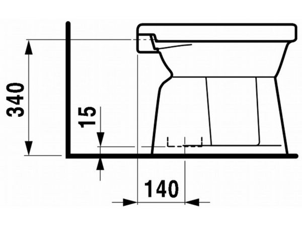 Laufen Object Stand-WC, Flachspüler für 6l-Spülung, weiß_Abgang senkrecht_1