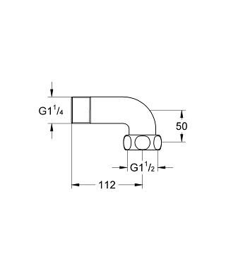 Grohe Anschlusswinkel 2"x5/4", chrom