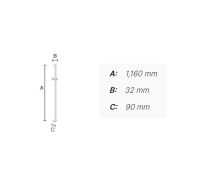 Vorschau: Smedbo Living Brausestange 116cm mit Brausehalter, chrom