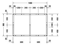 Vorschau: Duravit Tempano Fußgestell höhenverstellbar 70 - 100mm 1400x900x85mm