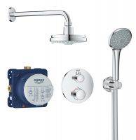 Vorschau: Grohe Grohtherm Duschsystem Unterputz mit Rainshower Cosmopolitan 160, Rosette rund, chrom