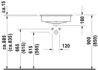 Vorschau: Duravit D-Code Einbauwaschtisch rechteckig 54,5x43,5cm, mit Überlauf, ohne Wondergliss, weiß 0337540000