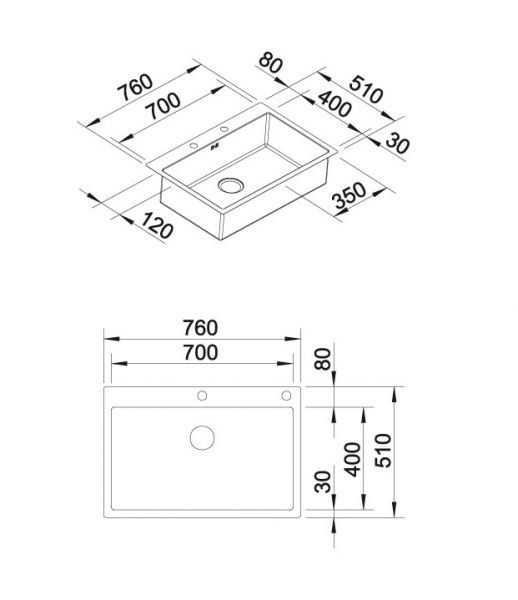 Blanco Claron 700-IF/A Edelstahlspüle mit Ablauffernbedienung PushControl®, edelstahl