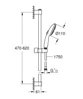 Vorschau: Grohe Tempesta 110 Brausestangenset 60cm, 2 Strahlarten, wassersparend, chrom