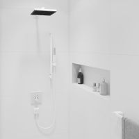 Vorschau: Hansgrohe Unica Brausestange E Puro 65cm mit Brausehalter und Brauseschlauch, weiß matt