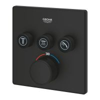 Vorschau: Grohe Grohtherm SmartControl Thermostat mit 3 Absperrventilen, eckig, phantom black 102167KF00