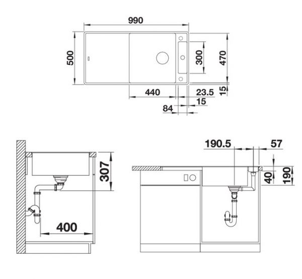 Blanco Axia III XL 6 S-F Granitspüle SILGRANIT® , mit Ablauffernbedienung