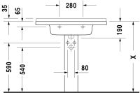 Vorschau: Duravit Starck 3 Waschtisch rechteckig 85x48,5cm, mit 1 Hahnloch, mit Überlauf, WonderGliss, weiß 03048000001