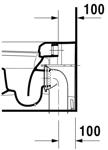 Duravit ME by Starck Stand-WC Tiefspüler Spülrand halb offen, weiß