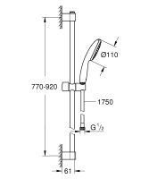 Vorschau: Grohe Tempesta 110 Brausestangenset 90cm, 1 Strahlart, chrom