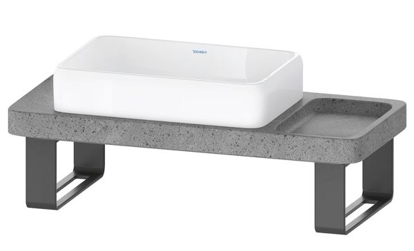 Duravit Qatego Natursteinkonsole aus Lavica Stein mit Aufsatzbecken und Konsolenträger, 100x45cm, weiß D4800600