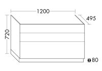 Vorschau: Burgbad Crono Waschtischunterschrank für 2 Aufsatzwaschtische, 3 Auszüge, 120x49,5x72cm, bodenstehend SEVK120F1786G0000